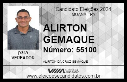 Candidato ALIRTON GEMAQUE 2024 - MUANÁ - Eleições