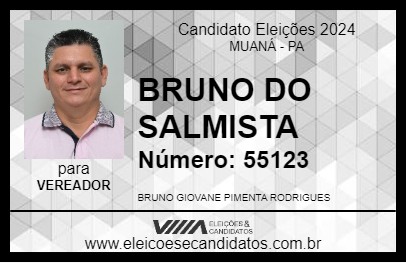 Candidato BRUNO DO SALMISTA 2024 - MUANÁ - Eleições