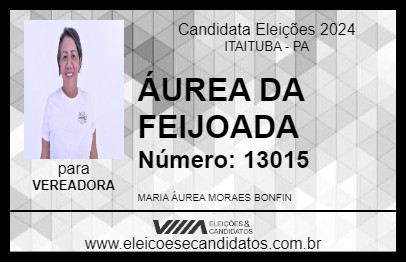 Candidato ÁUREA DA FEIJOADA 2024 - ITAITUBA - Eleições