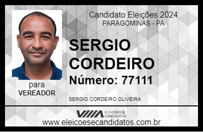 Candidato SERGIO CORDEIRO 2024 - PARAGOMINAS - Eleições