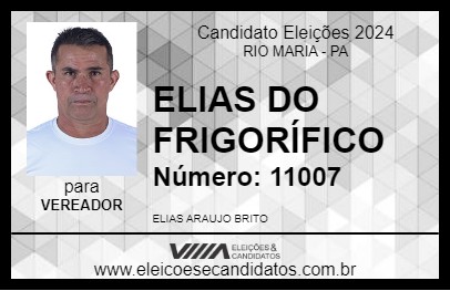 Candidato ELIAS DO FRIGORÍFICO 2024 - RIO MARIA - Eleições