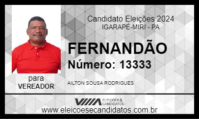 Candidato FERNANDÃO 2024 - IGARAPÉ-MIRI - Eleições