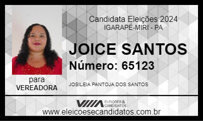 Candidato JOICE SANTOS 2024 - IGARAPÉ-MIRI - Eleições