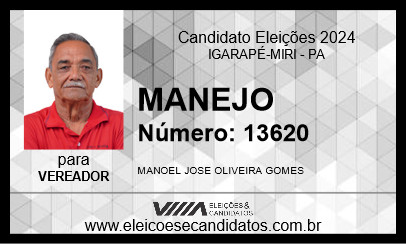 Candidato MANEJO 2024 - IGARAPÉ-MIRI - Eleições