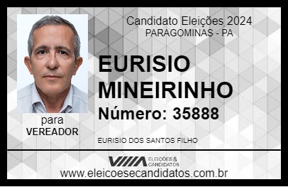 Candidato EURISIO MINEIRINHO 2024 - PARAGOMINAS - Eleições