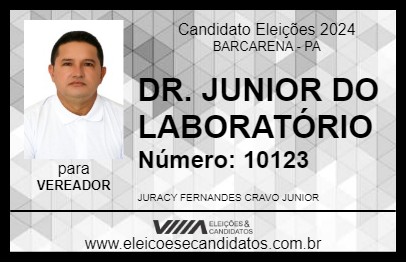 Candidato DR. JUNIOR DO LABORATÓRIO 2024 - BARCARENA - Eleições