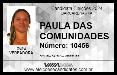 Candidato PAULA DAS COMUNIDADES 2024 - BARCARENA - Eleições