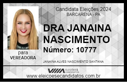 Candidato DRA JANAINA NASCIMENTO 2024 - BARCARENA - Eleições