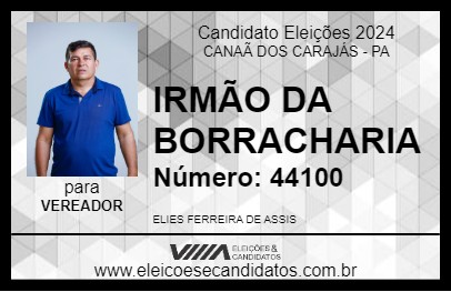 Candidato IRMÃO DA BORRACHARIA 2024 - CANAÃ DOS CARAJÁS - Eleições