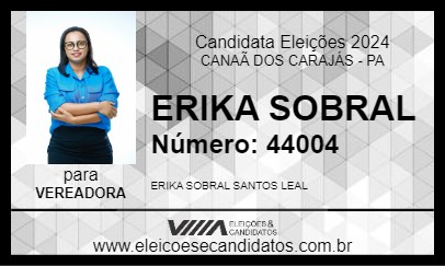 Candidato ERIKA SOBRAL 2024 - CANAÃ DOS CARAJÁS - Eleições