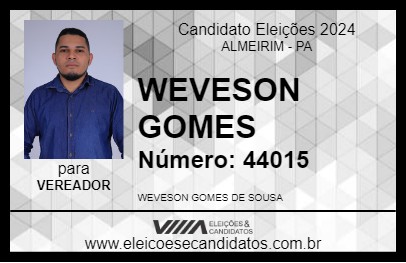 Candidato WEVESON GOMES 2024 - ALMEIRIM - Eleições