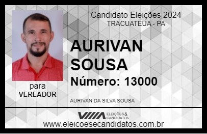 Candidato AURIVAN SOUSA 2024 - TRACUATEUA - Eleições