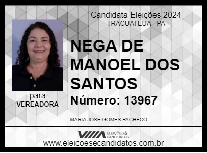 Candidato NEGA DE MANOEL DOS SANTOS 2024 - TRACUATEUA - Eleições