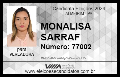 Candidato MONALISA SARRAF 2024 - ALMEIRIM - Eleições