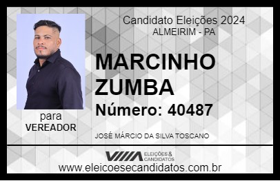 Candidato MARCINHO ZUMBA 2024 - ALMEIRIM - Eleições