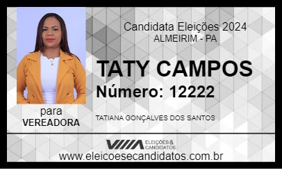 Candidato TATY CAMPOS 2024 - ALMEIRIM - Eleições