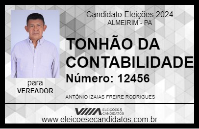 Candidato TONHÃO DA CONTABILIDADE 2024 - ALMEIRIM - Eleições