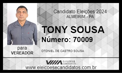 Candidato TONY SOUSA 2024 - ALMEIRIM - Eleições