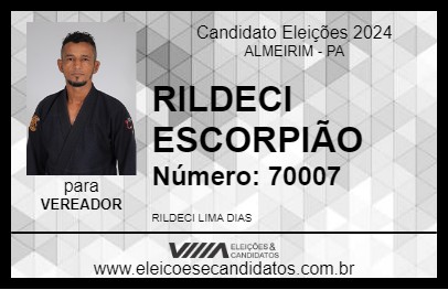 Candidato RILDECI ESCORPIÃO 2024 - ALMEIRIM - Eleições