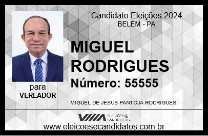 Candidato MIGUEL RODRIGUES 2024 - BELÉM - Eleições