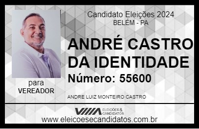 Candidato ANDRÉ CASTRO DA IDENTIDADE 2024 - BELÉM - Eleições