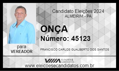 Candidato ONÇA 2024 - ALMEIRIM - Eleições