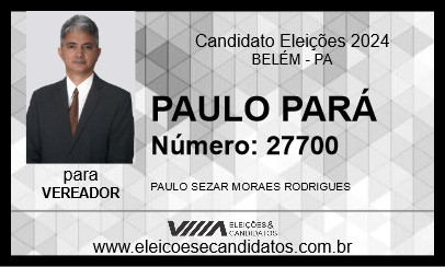 Candidato PAULO PARÁ 2024 - BELÉM - Eleições