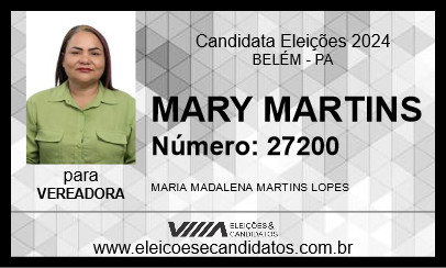 Candidato MARY MARTINS 2024 - BELÉM - Eleições