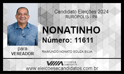 Candidato NONATINHO 2024 - RURÓPOLIS - Eleições