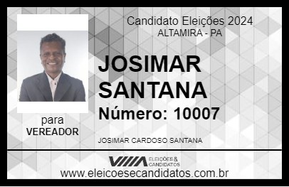 Candidato JOSIMAR SANTANA 2024 - ALTAMIRA - Eleições