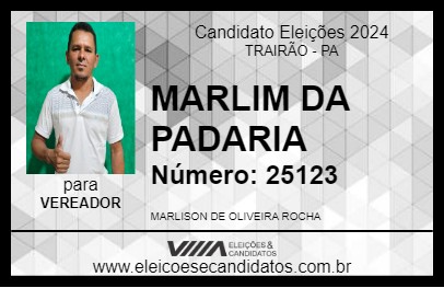 Candidato MARLIM DA PADARIA 2024 - TRAIRÃO - Eleições