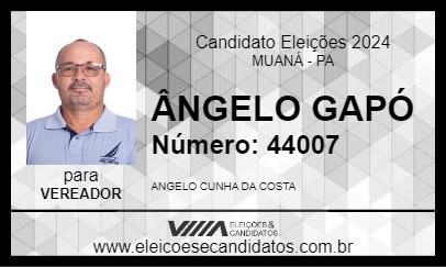 Candidato ÂNGELO GAPÓ 2024 - MUANÁ - Eleições