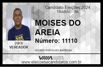 Candidato MOISES DO AREIA 2024 - TRAIRÃO - Eleições