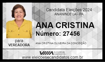 Candidato ANA CRISTINA 2024 - ANANINDEUA - Eleições