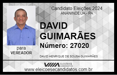 Candidato DAVID GUIMARÃES 2024 - ANANINDEUA - Eleições