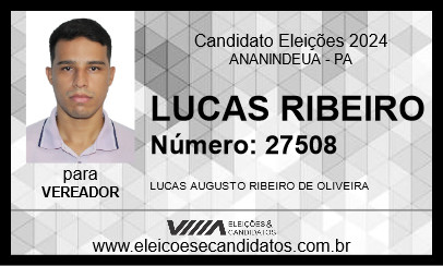 Candidato LUCAS RIBEIRO 2024 - ANANINDEUA - Eleições