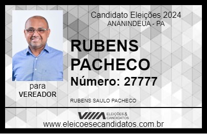 Candidato RUBENS PACHECO 2024 - ANANINDEUA - Eleições