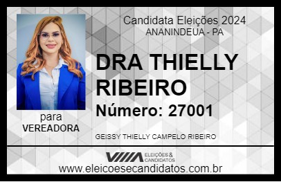 Candidato DRA THIELLY RIBEIRO 2024 - ANANINDEUA - Eleições