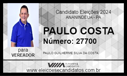 Candidato PAULO COSTA 2024 - ANANINDEUA - Eleições