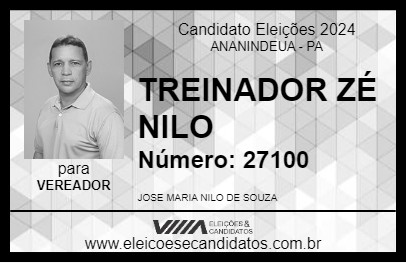 Candidato TREINADOR ZÉ NILO 2024 - ANANINDEUA - Eleições