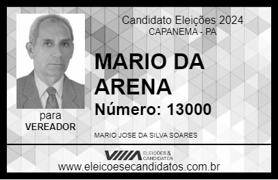 Candidato MARIO DA ARENA 2024 - CAPANEMA - Eleições