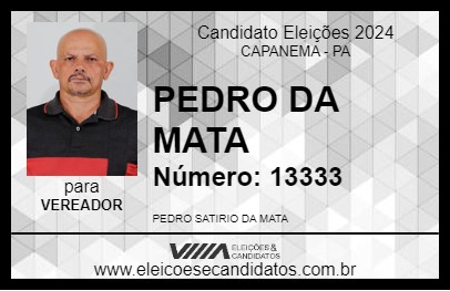 Candidato PEDRO DA MATA 2024 - CAPANEMA - Eleições