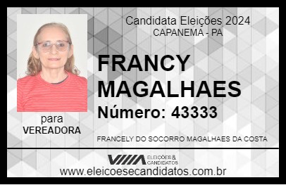 Candidato FRANCY MAGALHAES 2024 - CAPANEMA - Eleições