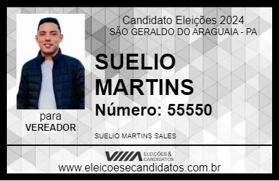 Candidato SUELIO MARTINS 2024 - SÃO GERALDO DO ARAGUAIA - Eleições