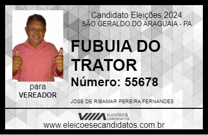 Candidato FUBUIA DO TRATOR 2024 - SÃO GERALDO DO ARAGUAIA - Eleições