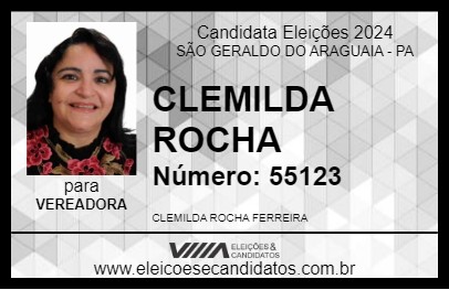 Candidato CLEMILDA ROCHA 2024 - SÃO GERALDO DO ARAGUAIA - Eleições