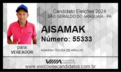 Candidato AISAMAK 2024 - SÃO GERALDO DO ARAGUAIA - Eleições