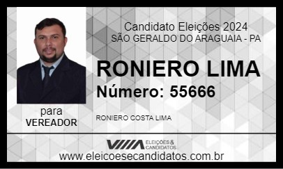 Candidato RONIERO LIMA 2024 - SÃO GERALDO DO ARAGUAIA - Eleições