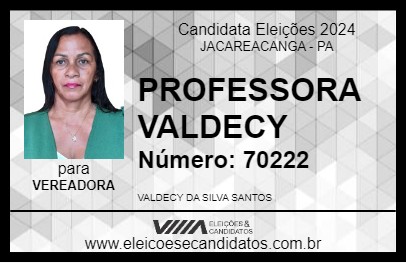 Candidato PROFESSORA VALDECY 2024 - JACAREACANGA - Eleições