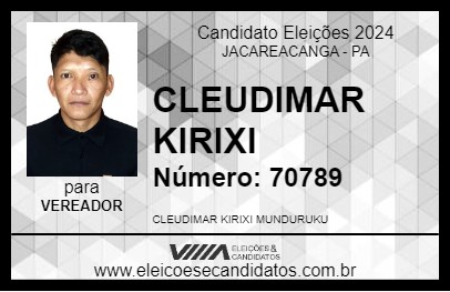 Candidato CLEUDIMAR KIRIXI 2024 - JACAREACANGA - Eleições